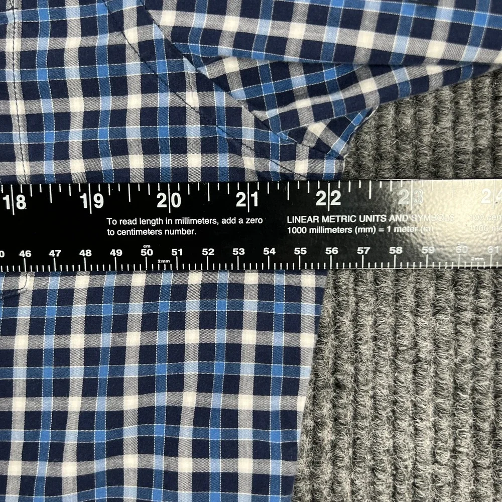 Banana Republic Shirt Mens Large Blue Plaid Long Sleeve Button Up Casual Work